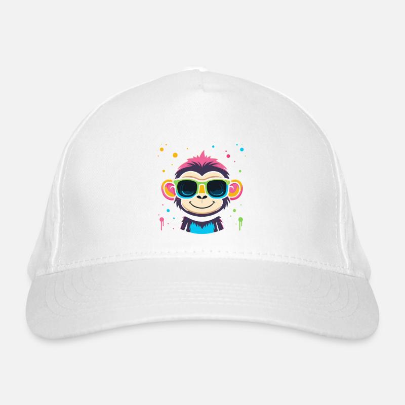 Monkey Neon Glasses Organic Baseball Cap