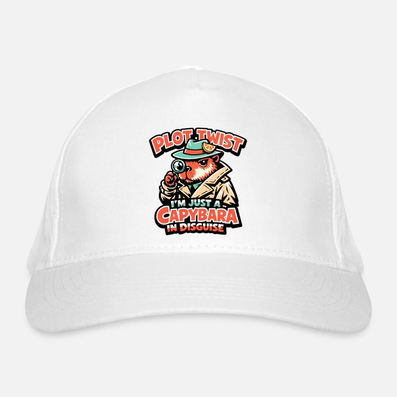 Plot Twist Capybara Detective Organic Baseball Cap