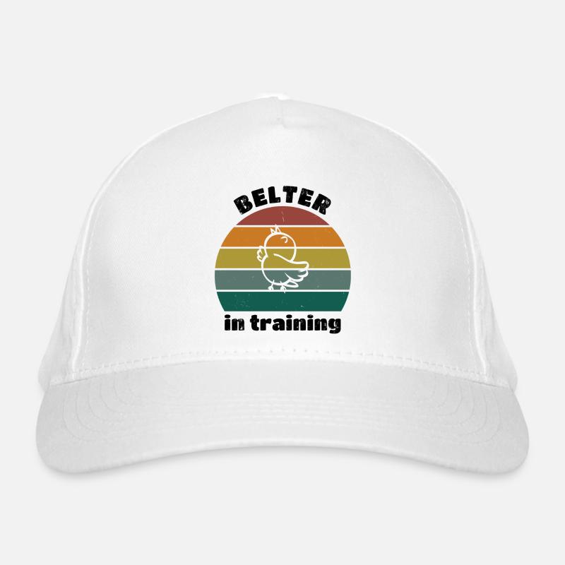 Belter in training - retro distressed black Organic Baseball Cap