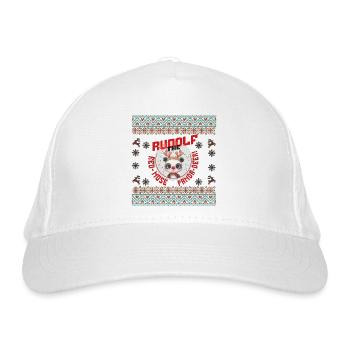 "Rudolf the Red-Nose Panda-Deer!" - Bio-Baseballkappe - Weiß - Vorne