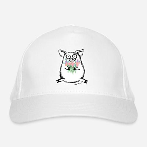 Blumenschwein - Bio-Baseballkappe