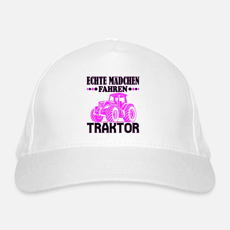 Echte Mädchen Fahren Traktor Bio-Baseballkappe