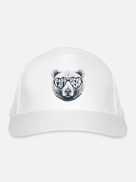 Bär papa - Bio-Baseballkappe - Weiß
