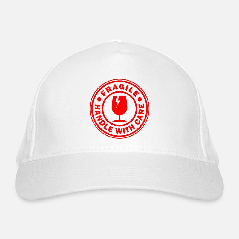 Poignée de tampon cercle rond fragile avec soin Casquette classique bio