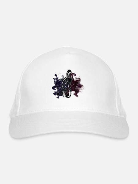 Notenschlüssel Noten - Bio-Baseballkappe - Weiß