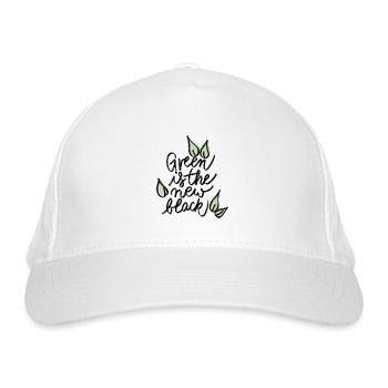 Green is the new black - Organic Baseball Cap - white - Front