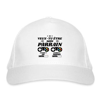 Veux-tu être mon parrain, Demande parrain gamer - Casquette classique bio - blanc - Devant