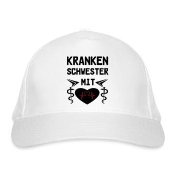 Krankenschwester mit Herz Medizin Geschenk - Bio-Baseballkappe - Weiß - Vorne
