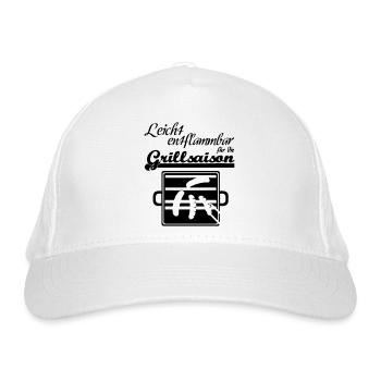 Grillsaison Grill grillen Sommer Party Geschenk - Bio-Baseballkappe - Weiß - Vorne