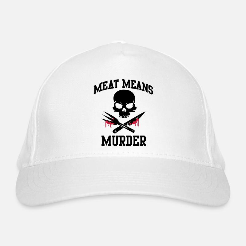 Meat means murder - Fleisch bedeutet Mörder Bio-Baseballkappe