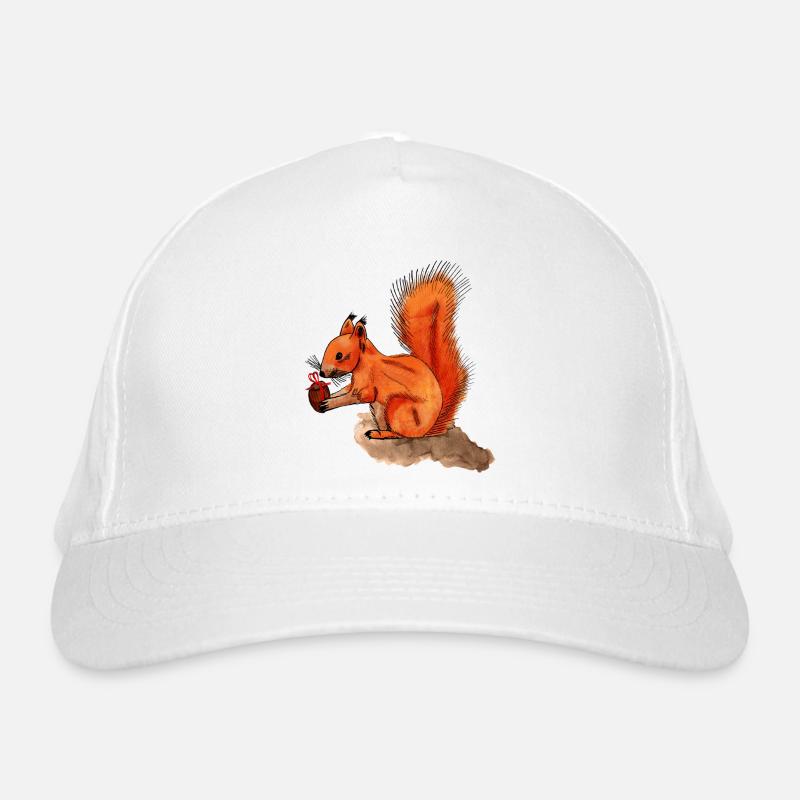 Eichhörnchen mit Geschenk Bio-Baseballkappe