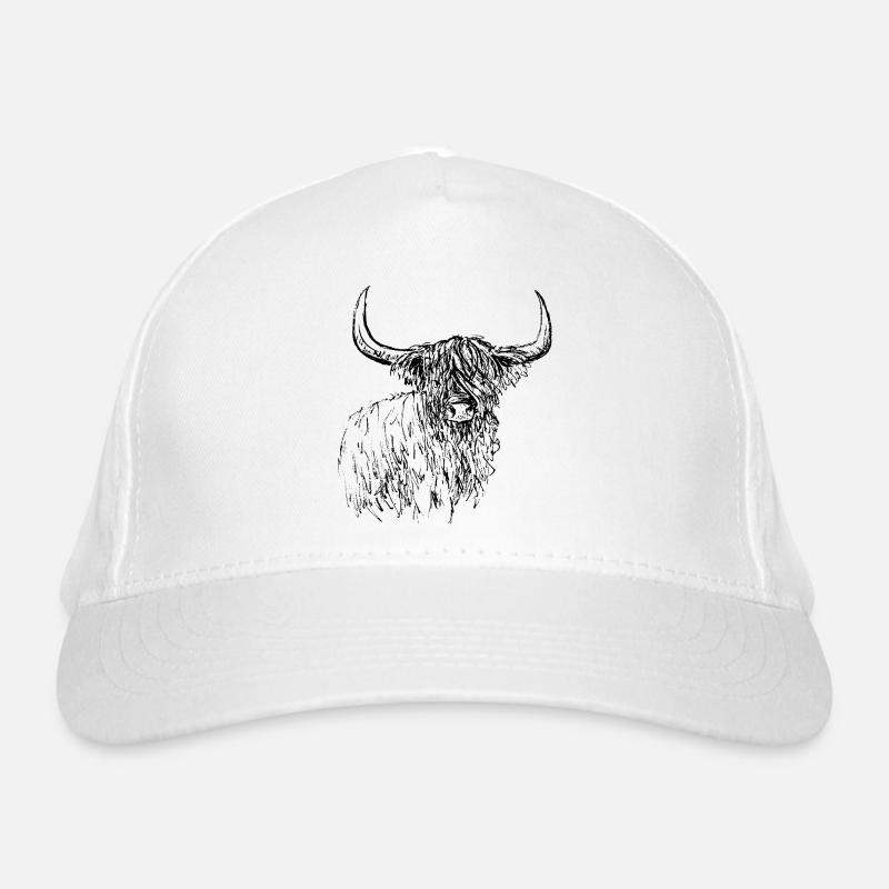 Schottische Highlander-Stiftzeichnung Bio-Baseballkappe
