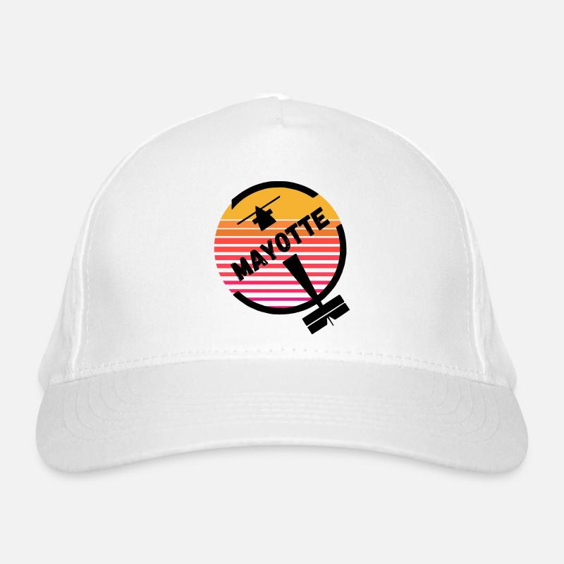 Mayotte Sunset Retro Plane Organic Baseball Cap