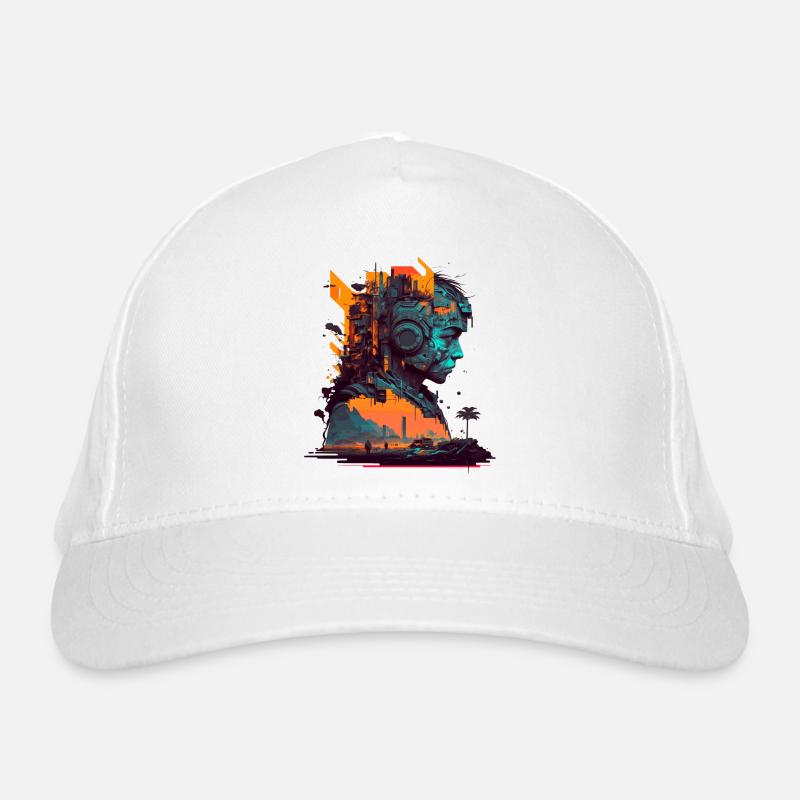 Œuvre d’art de science-fiction haut de gamme avec cyborg Casquette classique bio