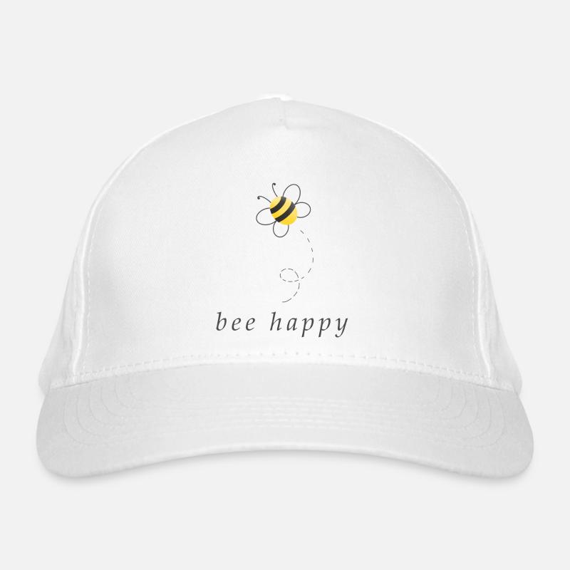 abeille heureuse - Casquette classique bio - blanc