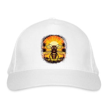 fun bee keeper honeybee gift animal welfarists - Bio-Baseballkappe - Weiß - Vorne