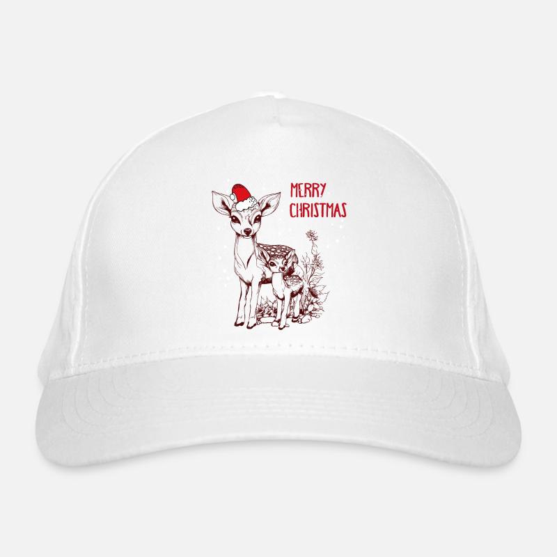 Cerf de Noël avec faon Casquette classique bio