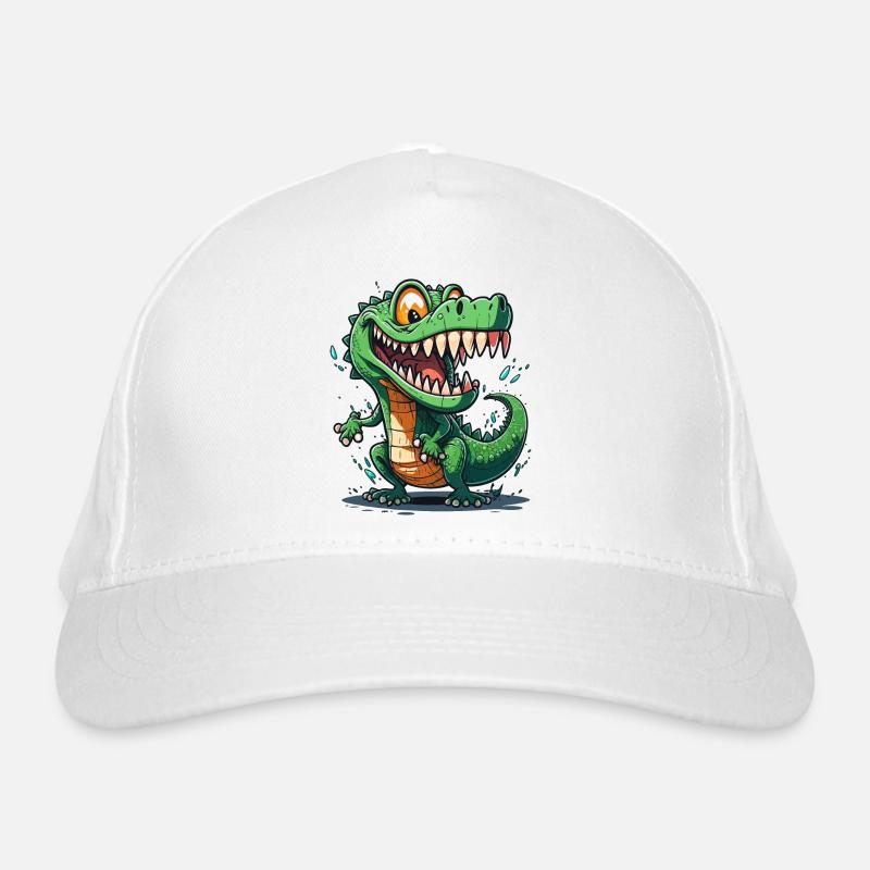 Grinsender Alligator Bio-Baseballkappe