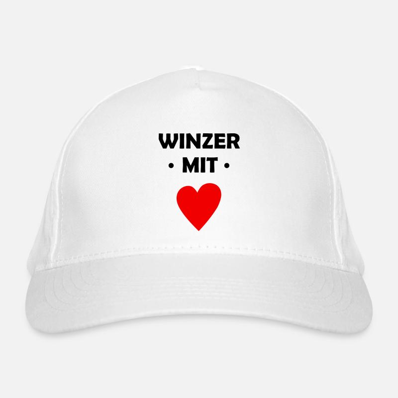 Winzer mit Herz Bio-Baseballkappe