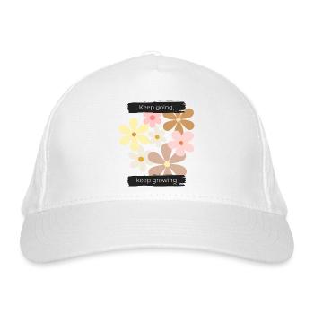 Keep going, keep growing - Organic Baseball Cap - white - Front