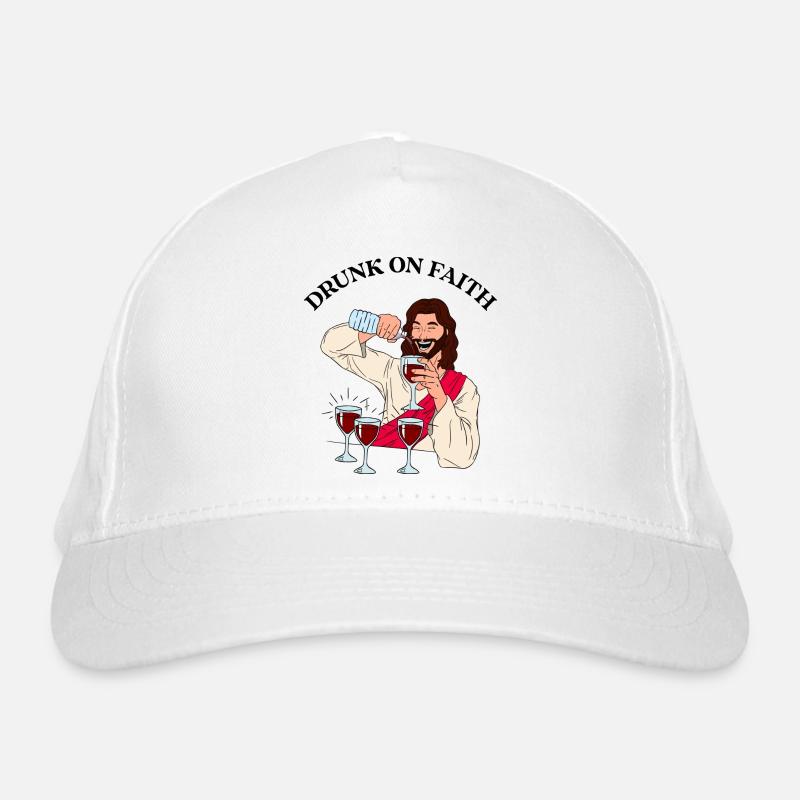 Drunk On Faith Religious Design Organic Baseball Cap