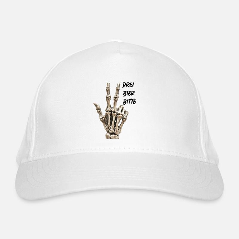 Three beers please, skeleton hand showing 3 Organic Baseball Cap
