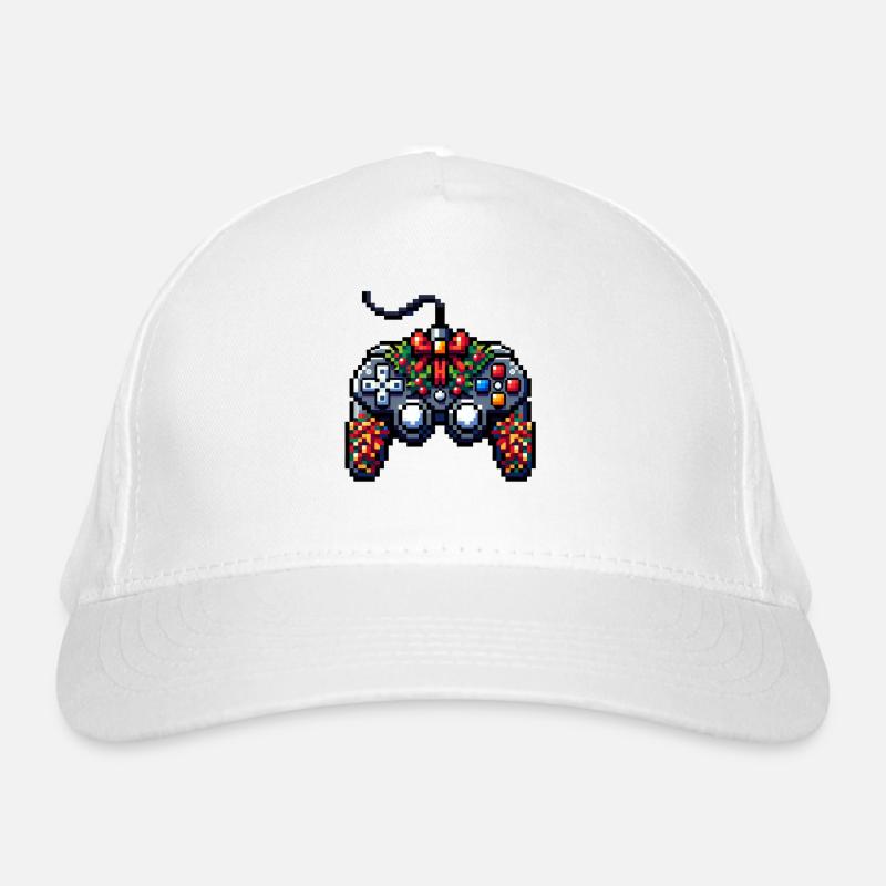 Pixelart christmas gaming controller Organic Baseball Cap