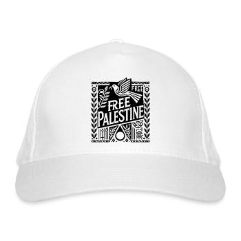 Free palestine - Bio-Baseballkappe - Weiß - Vorne