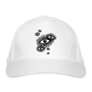 sixties eyes 60s 7 Augen psychedelic - Bio-Baseballkappe - Weiß - Vorne