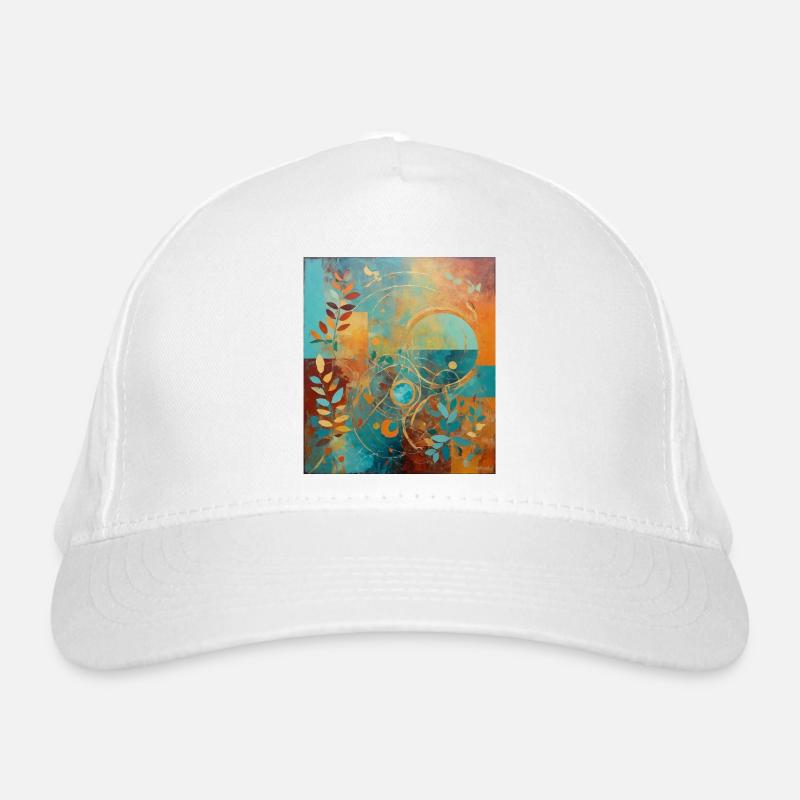 Composition abstraite avec des feuilles et des cercles Casquette classique bio