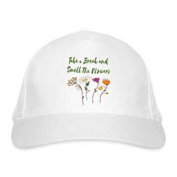 Flowers - Bio-Baseballkappe - Weiß - Vorne