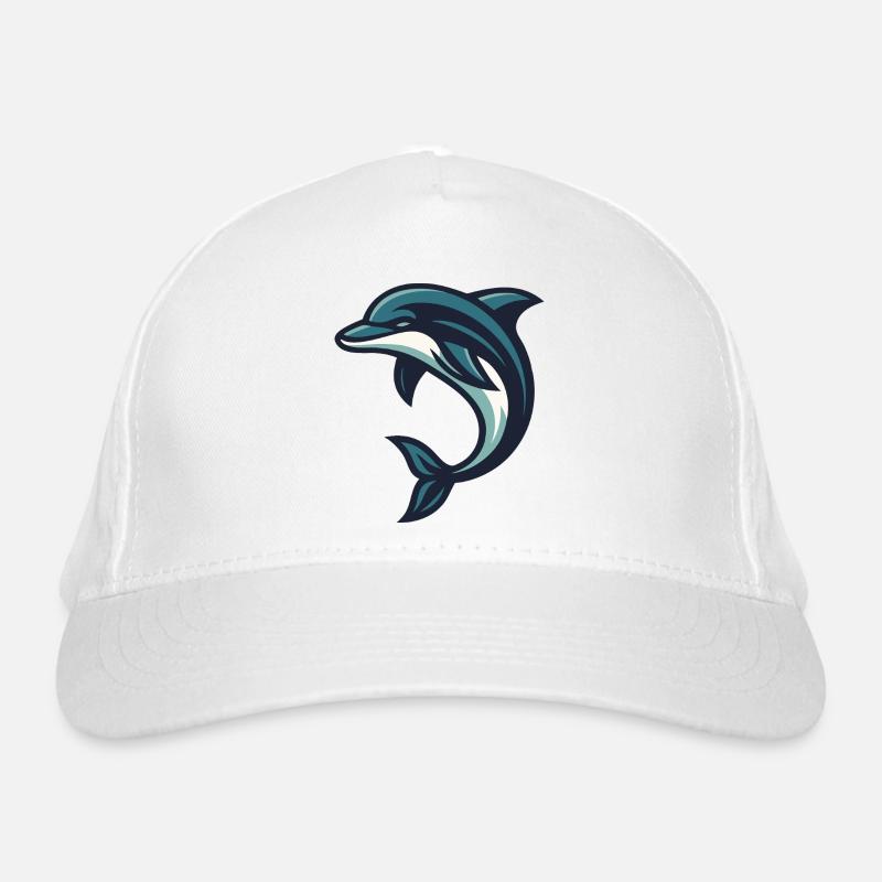 Dolphin jumping wave Organic Baseball Cap