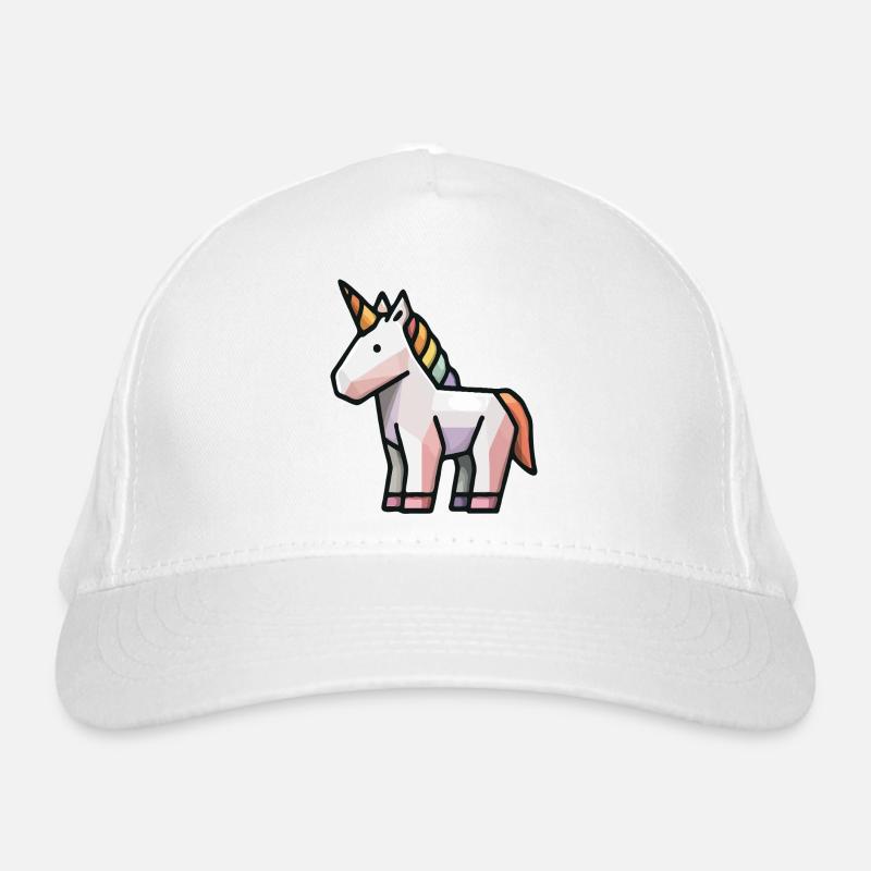 Geometrisches Einhorn – Low Poly Fantasy Tierkunst Bio-Baseballkappe