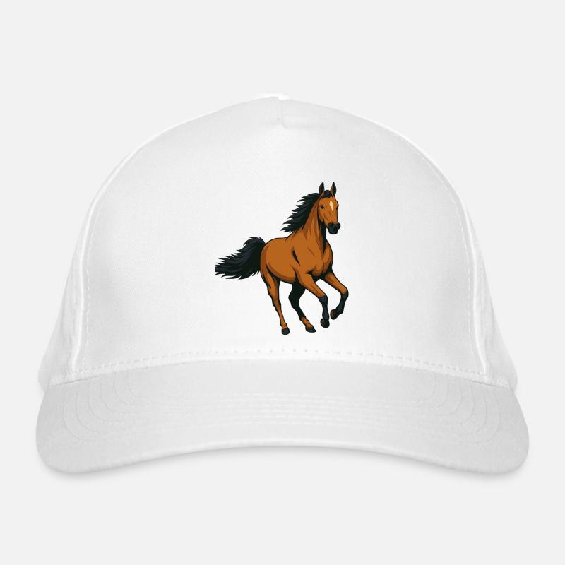 Galloping Amber Stallion Organic Baseball Cap