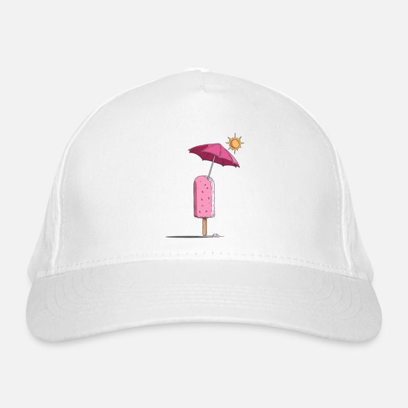 Eis-Sommertraum mit Sonnenschirm Bio-Baseballkappe