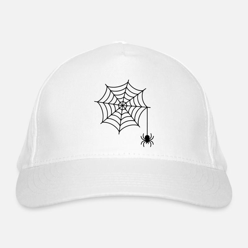 Spinnennetz mit Spinne Silhouette Bio-Baseballkappe