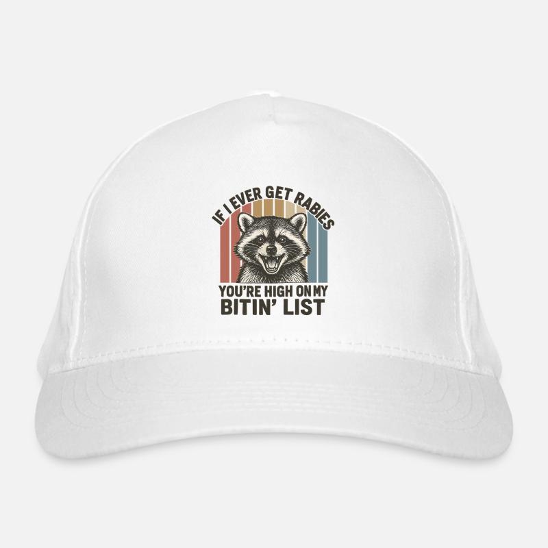 Rascal Raccoon High on Biting List Organic Baseball Cap