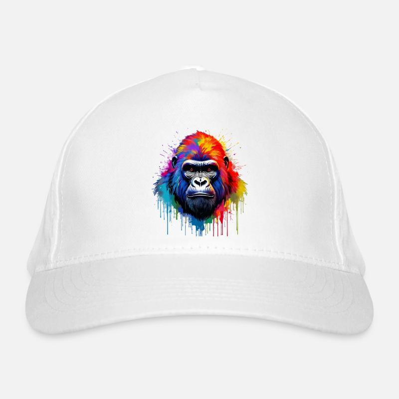 Regenbogen-Gorilla Kunst-Splash Bio-Baseballkappe