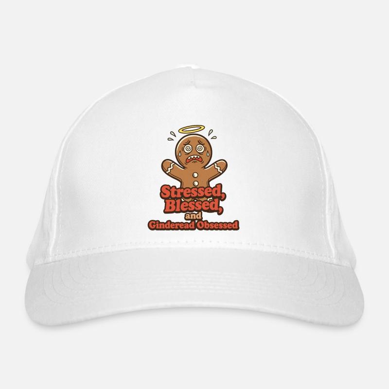 Gestresst Gesegnet Und Lebkuchenliebhaber - Bio-Baseballkappe - Weiß