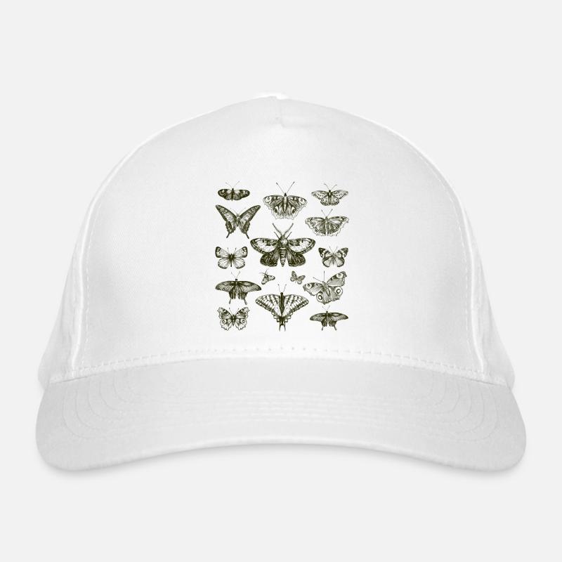 Papillons dessinés à la main vintage Casquette classique bio