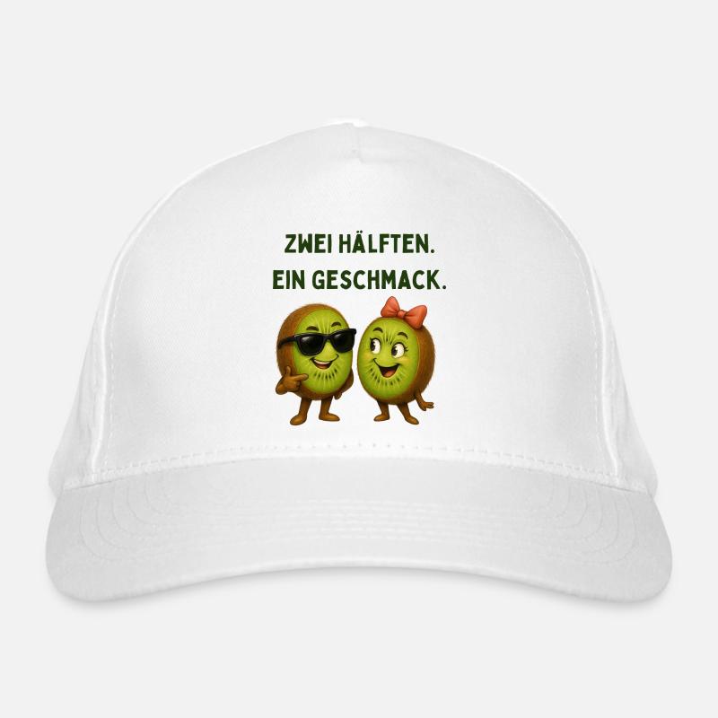 Zwei Hälften Ein Geschmack Kiwi Bio-Baseballkappe