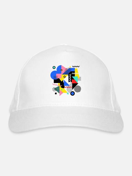 Pop Art de l’explosion géométrique des couleurs - Casquette classique bio - blanc - Devant