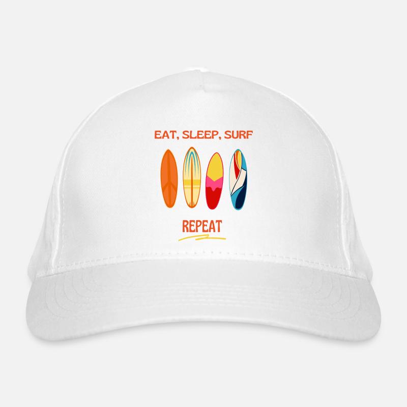 Manger Dormir, Surfer Répéter – Planches de surf colorées Casquette classique bio