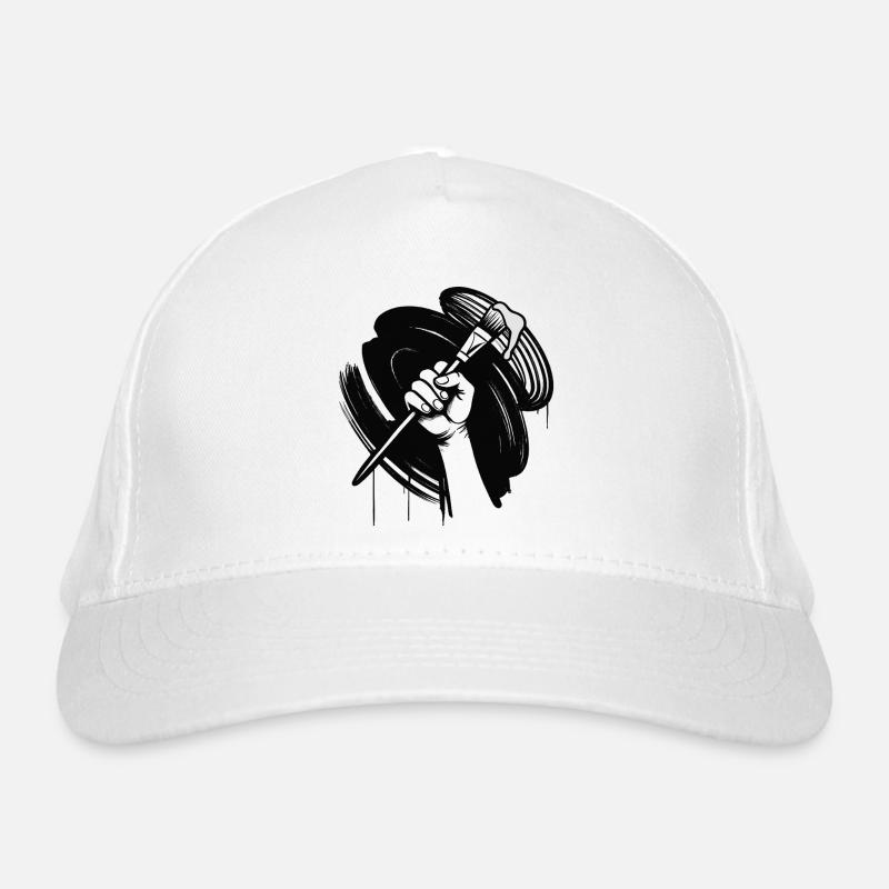 MALEN SIE SCHWARZ – schwarz und weiß Bio-Baseballkappe