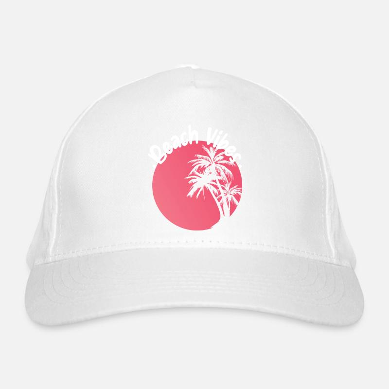 Beach Vibes Palm Sunset Design Casquette classique bio