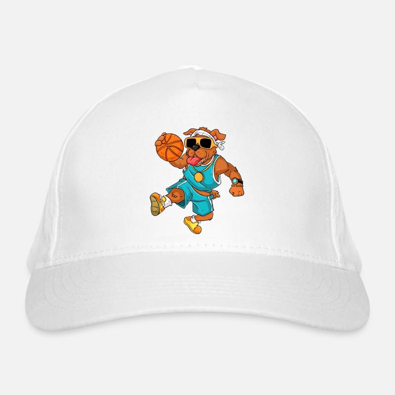 Hund Basketball - Bio-Baseballkappe - Weiß