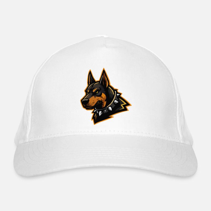 Dobermann mit Stachelkragen Bio-Baseballkappe