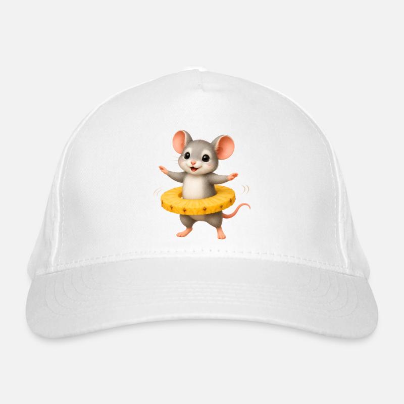 Souris Heureuse avec l’anneau à l’ananas Casquette classique bio