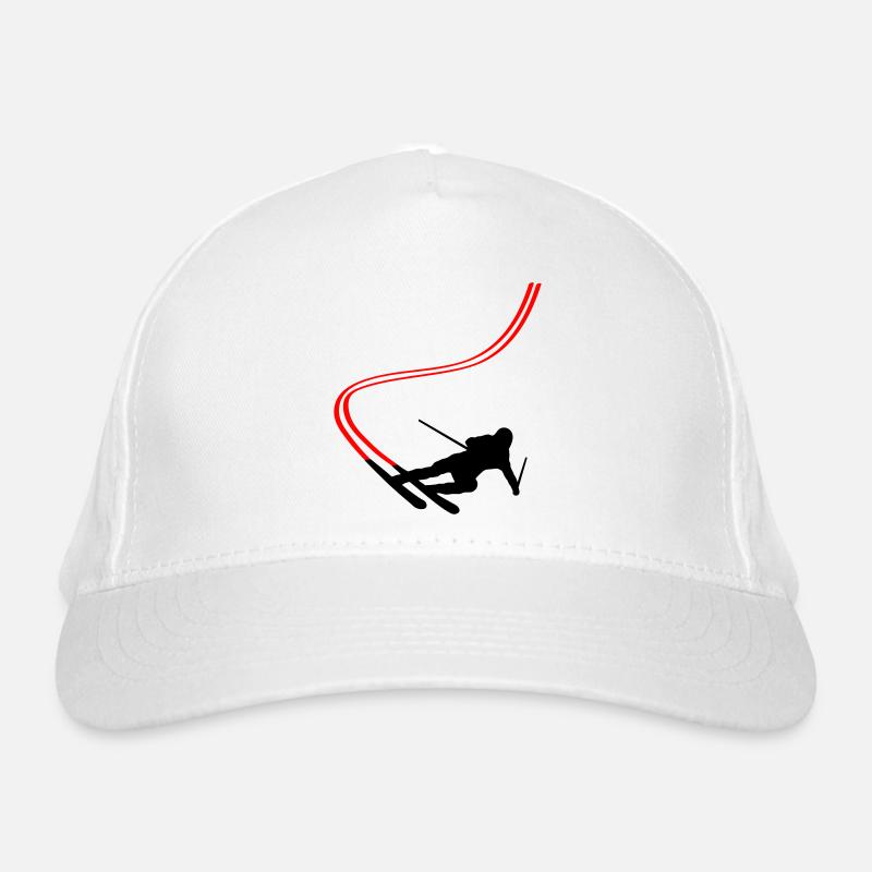 Abfahrt Ski Berge Wintersport - Bio-Baseballkappe - Weiß