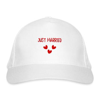 JUST MARRIED. VIVE LES MARIES. EVJF - Casquette classique bio - blanc - Devant
